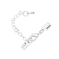 Componenti dettagliati del kit chiusura a moschettone argento con catena e terminali - Bianco K/Argento