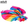 Rainbow gradient satin scrunchie with long tassel ribbon for women hair accessories - Adult