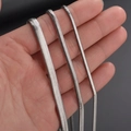 Detailed comparison of three widths for the stainless steel flat snake bone chain necklace - 1.5mm*45cm / Silver