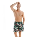 Pantaloncini da mare uomo con stampa floreale tropicale e coulisse regolabile in vita - M / Frangipane