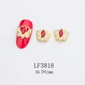 Macro de charmes 3D pour ongles en forme de couronne avec strass rouges et perles - Style de cygne (3818)