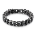Pulsera de cadena de bicicleta punk industrial en plata antigua con moleteado - Ancho 11mm * Largo 22,5cm (KB86278-BD)