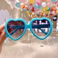 Simpatici occhiali da sole a forma di cuore blu brillante per bambine - Cuore Blu