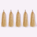 Five champagne gold paper tassels for party garland decor, minimalist hanging design - 5 Pcs/Pack / Khaki