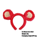 Cute red plush mouse ear headband for Halloween animal costume accessories - Red Plush Mouse Ears