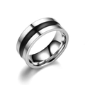 US 6 / Single Groove Silver with Black Line
