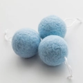 Light blue wool felt ball ornaments with white hanging strings for Christmas decor - Plain Felt Ball (No. 9)