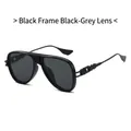Lunettes de soleil aviateur classiques monture noir mat et verres gris homme - Monture Noire Verres Noir Gris