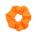 Elastic satin scrunchie in bright orange color for women hair styling accessories - Bright Orange