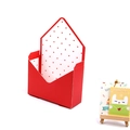 Red envelope-shaped paper flower box with white polka dot interior and card display - Red Polka Dot / 20x7x29.5CM