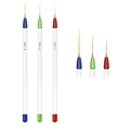Set of 3 professional nail art liner brushes with fine tips and color-coded white handles - 3pcs / Extra Long White Handle Brush