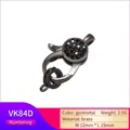 Macro shot of 12x19mm gunmetal brass lobster clasp paved with black zircon crystals - Gun Black Black Zircon