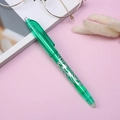 Green translucent retractable erasable gel pen with silver flame pattern decor - 0.5mm / Green