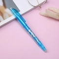 Blue erasable gel pen with silver flame pattern on a pink decorative background - 0.5mm / Sky Blue
