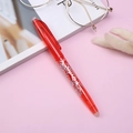 Single 0.5mm red erasable gel pen with transparent barrel and friction eraser top - 0.5mm / Red