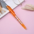 Orange erasable gel pen with silver dragon pattern shown on pink background props - 0.5mm / Yellow