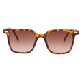 Classic tortoise shell frame sunglasses with brown gradient lenses and metal accents - Tortoiseshell Frame Brown Lens