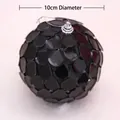 10cm black Christmas ornament ball with sequin scales and glitter on plush background - Type H (10cm Sequin Ball)