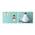 Weihnachten 3D Pop-Up Grusskarte Schneemann Waben Design Festliche Geschenkkart - Grüner Schneemann