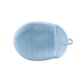 Spazzola da bagno in TPE celeste riutilizzabile con setole morbide e anello - Blu