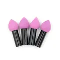 Teardrop makeup sponge brush set with pink purple sponge tips and sleek black handles - Rose Red Slanted Waterdrop Single Piece Without Packaging