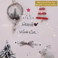 Pendaglio albero di Natale in legno bianco con stella rossa e fiocco marrone rustico - Bianco