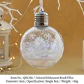 8cm clear Christmas ball ornament with colorful LED lights and white snowflake patterns - 8cm Multicolor Light Ball