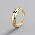 Minimalist adjustable open ring in high-polished gold finish on neutral background - Adjustable Open / Gold