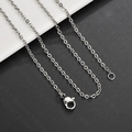 Detail view of silver stainless steel cable chain with a secure lobster clasp - Steel Color 1.6mm*55cm