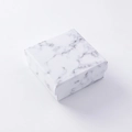 Scatola porta gioielli quadrata minimalista con elegante trama in marmo bianco lucido - Scatola Piccola / Motivo marmo bianco