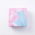 Scatola quadrata per gioielli con trama marmorizzata sfumata rosa e blu per anelli - Scatola Grande / Motivo marmo rosa