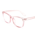 Occhiali anti-luce blu con montatura intera rosa trasparente e cerniere in metallo - Montatura Rosa