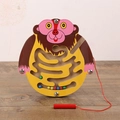 Educational wooden monkey magnetic bead maze toy with stylus for children fine motor skills - Gorilla