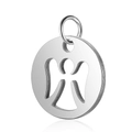 Gepolijste roestvrijstalen hanger in zilver met een opengewerkt engel-silhouet ontwerp - Engel / Staalkleur