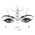 Detail of YT-79 face gem sticker with white pearls for makeup and masquerade - YT-79 (White Pearl)