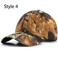Outdoor camouflage baseball cap featuring a brown forest leaf and tree branch pattern - Leaf Camouflage Style 4