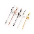 DIY jewelry extension chain set with lobster clasps and cord ends in five metallic finishes - Multicolor