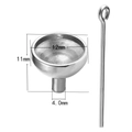 Mini stainless steel funnel set with dimensions and needle for cremation pendant filling - Funnel and Pin Set