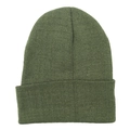 Classic green cuffed knit beanie hat for women featuring soft textured ribbed fabric - One Size / Grass Green