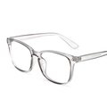 Clear full-frame blue light blocking glasses with metal hinges and transparent resin frame - Grey Frame