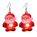 Détail de boucles d'oreilles Père Noël lumineux avec LED rouges et design de fête - Père Noël (Boucle d'oreille)