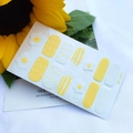 Waterproof nail art stickers featuring yellow fried egg and polka dot patterns, model QF-443 - QF443-Yellow Fried Egg Flower