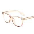 Occhiali anti luce blu con montatura quadrata champagne trasparente e cerniere - Marrone