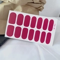 Glossy red gradient nail stickers QF-453 set featuring 14 pieces on brown paper background - QF453-Glossy Dark Purple
