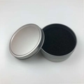 Silver metal makeup brush cleaner tin with black carbon sponge for dry cleaning - Single Layer Set / Silver