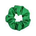 Elastic emerald green satin silk scrunchie with a soft texture and luxurious glossy finish - Emerald Green