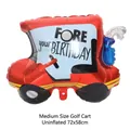 Dettaglio palloncino golf cart rosso non gonfiato per compleanno, misura 72x58cm - Golf cart media