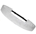 Sparkly white sequin elastic headband for kids with adjustable black back strap - White