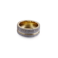 Anillo bicolor de acero cepillado con borde dorado y grabado LOVE ONLY YOU - US 7 / Oro y Plata