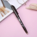 Erasable black gel pen with silver totem pattern on pink aesthetic background - 0.5mm / Black